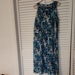 Cleo Blue Floral Midi Dress